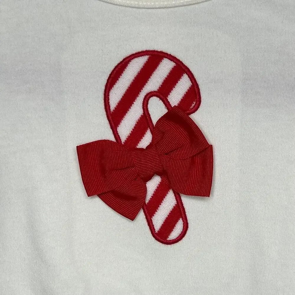 Gymboree Candy Cane Long Sleeve Bodysuit Size 0-3 Mon. NEW Christmas Holiday